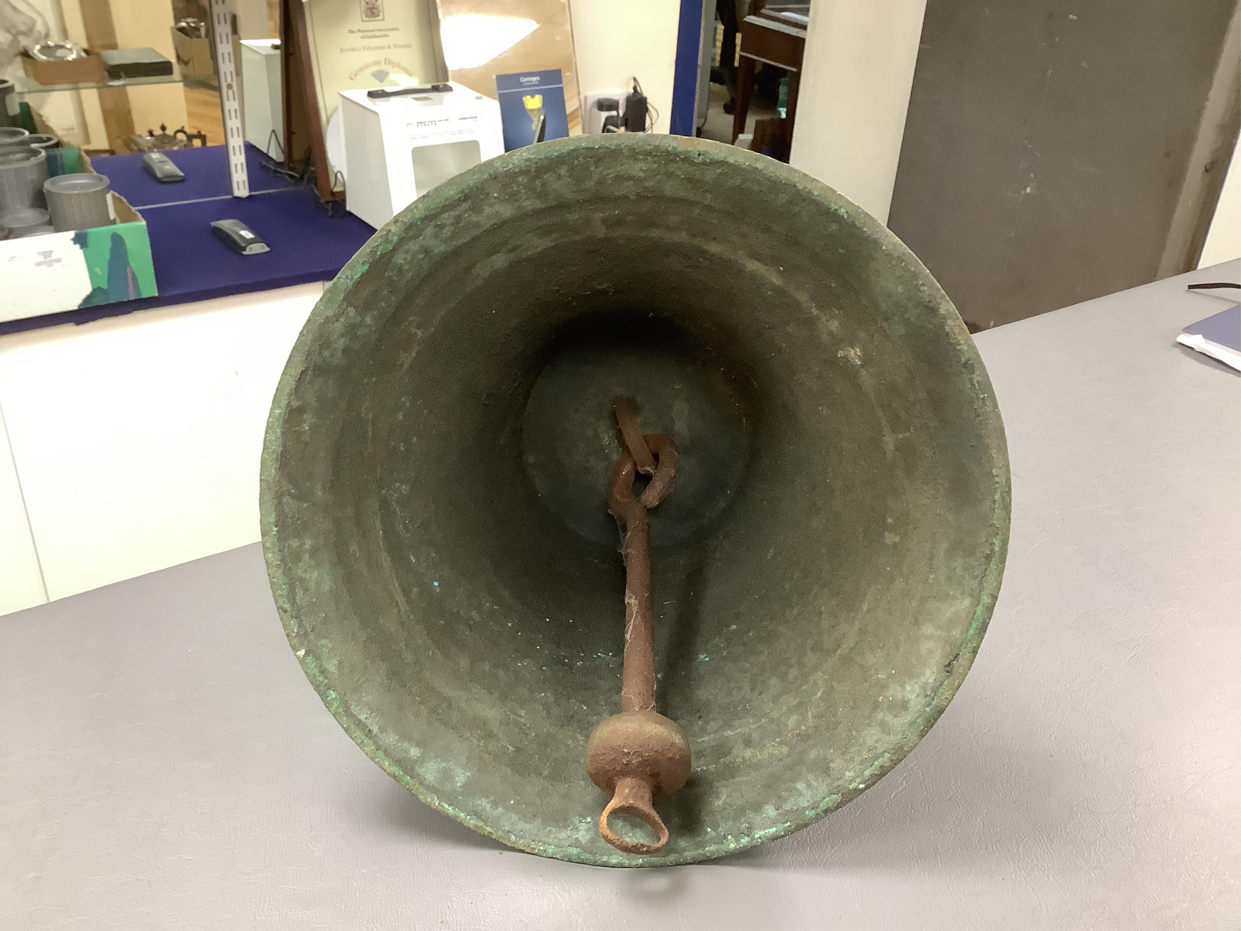 A ship’s bell, marked ‘J D A Jung 1944’, 28cm maximum height